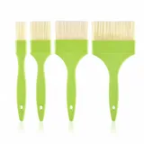 Backpinsel, 4 Stück Küchenpinsel Set 2.5/4.5/7.5/9.5cm Grillpinsel Kochpinsel Kochfett Pinsel Küche Pastry Brush Ölpinsel für BBQ Sauce Marinade Eieraufstrich Rühren (Grün)