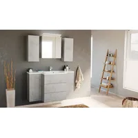 Magnolia home Badblock Emilia m. Design LED-Spiegelschrank SoftClose beton