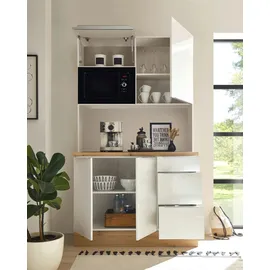 Respekta Küchenzeile Marleen 120 cm Weiß Hochglanz
