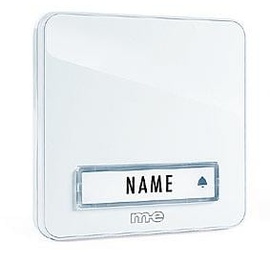 M-E modern-electronics KTA-1W Klingelplatte mit Namensschild 1fach Weiß 12 V/1A
