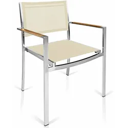 Gartenstuhl Bari Creme 90x57x63cm stapelbar