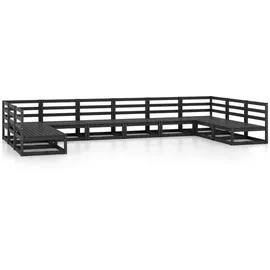 vidaXL 10-tlg. Garten-Lounge-Set Massivholz Kiefer