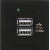 Maclean Brackets Maclean USBx2-Buchse mit Ladegerät, Dual, 2,1 A Schnellladung, schwarz, MCE728B, USB Ladegerät, Schwarz