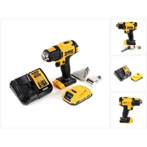 DeWalt DCE 530 D1 Akku Heissluftpistole 18V 530°C + 1x Akku 2,0Ah + 1x Lader + Flächen- und