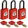 Brady SafeKey Nylon Lockout-Vorhängeschloss Mit Nylon Bügel 38.00 mm Rot KA - Gleichschließende Schlösser 3 Stück