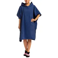 Aquarti Badeponcho Aquarti Damen Herren Badeponcho Frottee Kapuzenhandtuch blau L/XL