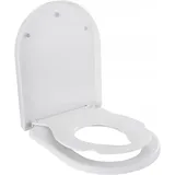 Coree Toilettendeckel, Toilettensitz Kinder, WC-Sitz mit Absenkautomatik, Quick-Release-Funktion, Familien Toilettensitz D Form, U-Form, Weiß, PP-Material, Kindersitzmagnet