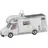 inges magic & goodz Inge-glas Christbaumschmuck Glas 7cm Wohnmobil Camper mit Glitzer Weihnachtskugeln weiß