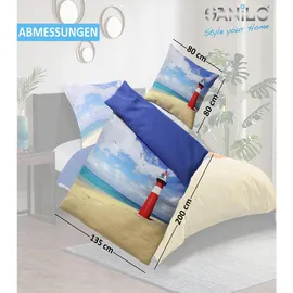 Sanilo Leuchtturm Blau 135 x 200 cm + 80 x 80 cm