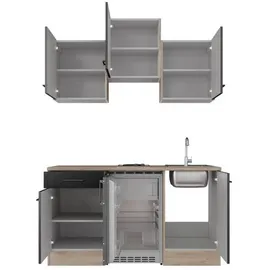 Flex-Well Küchenzeile Capri 150 cm Schwarz