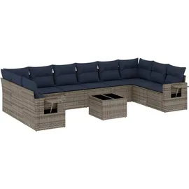 vidaXL Garten-Lounge-Set 11-tlg. grau