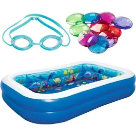 BESTWAY Family Pool 3D Abenteuer 262 x 175 x 51 cm
