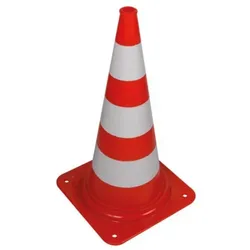 Perel Leitkegel zum Markieren, Absichern oder Absperren von Gefahrenzonen, Baustellen, Bereichen und Wegen, Rot/Weiß, 75 cm