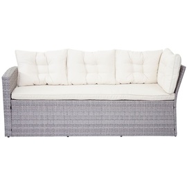 Mendler Lounge-Set Polyrattan 4-tlg.hellgrau/creme