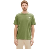 TOM TAILOR Herren Basic T-Shirt mit kleinem Logo-Print, 21586 - Dull Moss Green, XXL