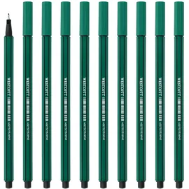Westcott STORYLINER Fineliner grün 10 Stück | Premium Fineliner mit 0,4mm Strichstärke | Präzise Strichführung, metalleingefasste Spitze, schnelltrocknende Tinte auf Wasserbasis | E-737791 00