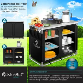 Kesser Campingschrank Campingküche Schwarz/Weiß