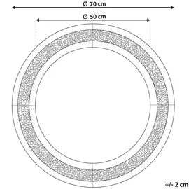 Beliani Wandspiegel Erbray 70 cm 70 cm Silber