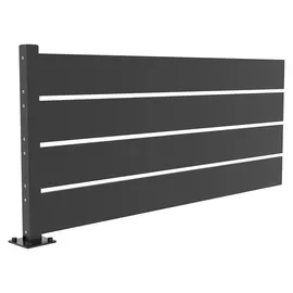 casanoov Halboffener Stahlzaun 800 x 80 cm Schwarz