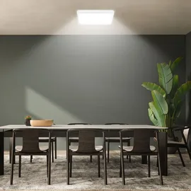 B.K.Licht Briloner Slim Case LED Deckenlampe, Indirektes Licht, Neutralweißes Licht, Weiß, 29 x 29 x 3 cm