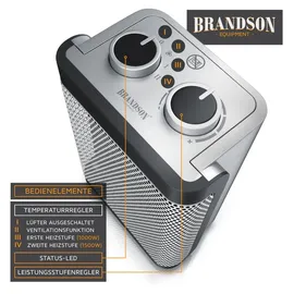 Brandson Keramikheizgerät 1500 W Silber/Schwarz