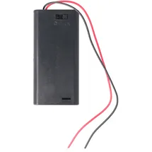 AccuCell Batteriehalter für 2x Mignon AA mit An/Aus Schalter Schwarz