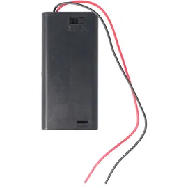 AccuCell Batteriehalter für 2x Mignon AA mit An/Aus Schalter Schwarz