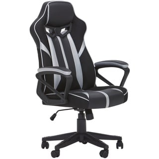 Mid.you Gamingstuhl, Schwarz, Silber, Metall, Kunststoff, Textil, Füllung: Schaumstoff, Drehkreuz, 64x122x64 cm, Sitzfläche 360° drehbar, Kinder- & Jugendzimmer, Jugendmöbel, Gamingstühle