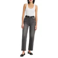 Levi's Ribcage Straight Ankle Jeans Black 28 29