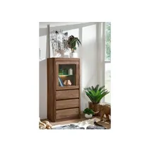 MASSIVMOEBEL24.DE Vitrine Toronto 70 x 40 x 145 cm Rot-braun