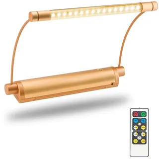 HONWELL Bilderleuchte LED Batteriebetrieben Wandleuchte mit Fernbedienung Uplight, Drehbare Lichtköpfe mit Timer-Dimmer, Kunstlichter für Gemälderahmen Wandspiegel Artwork