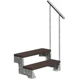 DOLLE Außentreppe Gardentop 54-66 cm Aluminium/WPC braun
