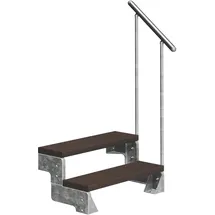 DOLLE Außentreppe Gardentop 54-66 cm Aluminium/WPC braun