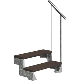 DOLLE Außentreppe Gardentop 54-66 cm Aluminium/WPC braun