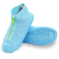 DolDer Überschuhe, Schuhüberzieher wasserdicht, perfekt für Regen, Wandern und Gassi Gehen Hund, Regenüberschuhe(Größe L, transparentblau)