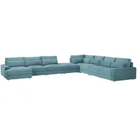 Sofa.de Wohnlandschaft Branna ¦ türkis/petrol ¦ Maße (cm): B: 502 H: 89 T: 412