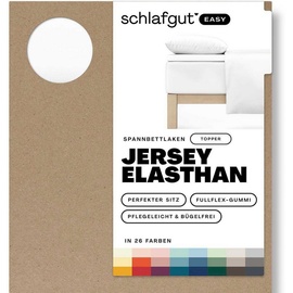 SCHLAFGUT Easy Spannbettlaken für Topper Jersey Elasthan 180 x 200 - 200 x 220 cm full white