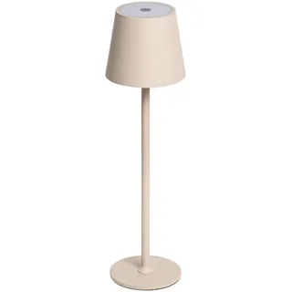 IDENA 50152 - LED Tischlampe Touch, dimmbare Nachttischlampe mit USB-C, für Außen und Innen, höhenverstellbare Tischleuchte in Beige