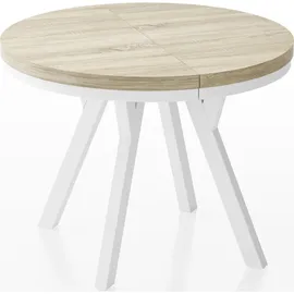 WFL GROUP Esstisch, Sonoma Eiche, Holzwerkstoff, 9-Sitzer, Rund,Rund, 90x76x90 cm, Esszimmer, Tische, Esstische