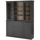 Möbel Stellbrink Küchenbuffet Buffetschrank Lincoln - Schwarz matt schwarz