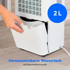 Medion DH10 Luftentfeuchter elektrisch (bis zu 50m3 (15m2), 12Liter/24h, 38db leise, elektrischer Raumentfeuchter, Normalbetrieb, Wäschemodus, Ventilatorbetrieb, Timer, Bodenrollen, Entfeuchter)