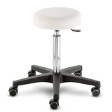 Prova Nova GmbH Rollhocker Comfort 4400, Sitzhöhe ca. 54-73 cm, Rundsitz Ø 33 cm, Rollen/Bodengleiter:weiche Radbandage, Polsterdekor:Dekor Offwhite