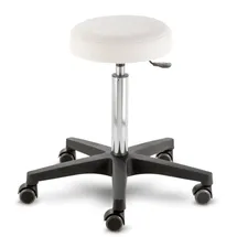 Prova Nova GmbH Rollhocker Comfort 4400, Sitzhöhe ca. 54-73 cm, Rundsitz Ø 33 cm, Rollen/Bodengleiter:weiche Radbandage, Polsterdekor:Dekor Offwhite