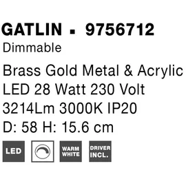 Nova Luce Gatlin 5-flammig Ø 56 cm Messing Gold
