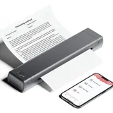 Mobiler Drucker A4 Thermodrucker für Unterwegs Bluetoot Portable Tintenstrahldrucker, (Printer Klein Reisedrucker Thermopapier Kompakt für Androi...