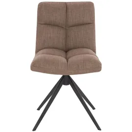 Home Deluxe Esszimmerstuhl drehbar 4er Set NODA - Webstoff Grau/Braun