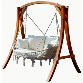 ALEOS. Hollywoodschaukel Hollywoodliege Doppelliege Lounge für 2 MAUI mit Gestell MERU