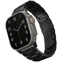 Uniq Osta Gliederarmband aus Stahl für die Apple Watch 49/45/44/42mm, Midnight (Black)