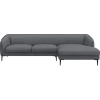 FLEXLUX Ecksofa Belle Designsofa, L-Form, B/T 288/149 cm, Skandinavisches Design, In hochwertiger Verarbeitung blau