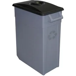 DENOX Zeus Abfallbehälter geschlossen 65 Liter. Farbe Schwarz.